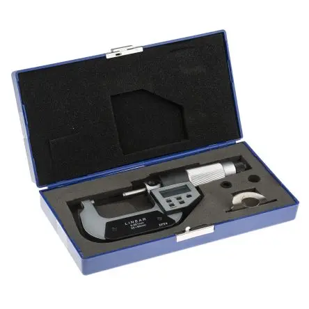Produktfoto 1 von RS PRO Batteriebetrieben Außen- Mikrometer Beide, 25 mm bis 50 mm / ±0.002 mm, ISO-kalibriert