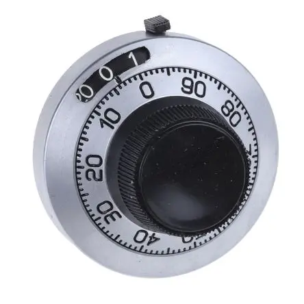 Produktfoto 1 von Vishay Chrom Potentiometer-Knopf, Zeiger Schwarz Ø 46 mm x 25.4 mm, Rund Schaft 6.35 mm