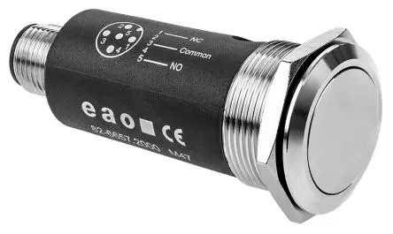 Produktfoto 1 von EAO 82 Druckschalter Blau, Grün, Rot, Weiß Rastend Panel Ø M22 x 1 mm, 1-poliger Umschalter / 500mA 35 V dc 35 V ac,