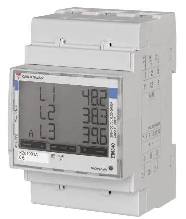 Produktfoto 1 von Carlo Gavazzi EM340 Energiemessgerät LCD 91mm x 54mm, 8-stellig / 3-phasig