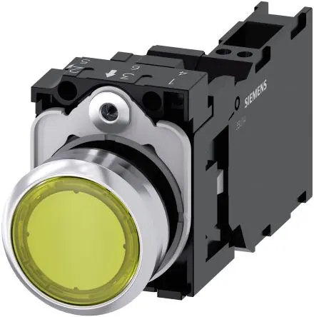 Produktfoto 1 von Siemens SIRIUS ACT 3SU11 Druckschalter Beleuchtet, SPST Gelb, IP66, IP67, IP69K
