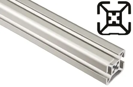 Produktfoto 1 von FlexLink Silber XF Aluminium Strebenprofil 30 x 30 mm, 3-fach Nut 7.2 mm, Länge 3000 mm XF