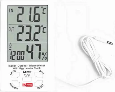 Produktfoto 1 von RS PRO TA298 Hygrometer, Typ Digitalhygrometer ±5 %RH, absolut 70 °C / 99 %RH, DKD/DAkkS-kalibriert