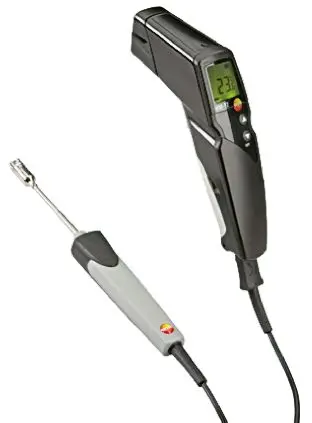 Produktfoto 1 von Testo 830-T2-Set Infrarot Thermometer, -30 °C 12:1, bis 400 °C, ±1.5°C, Celsius, ISO-kalibriert