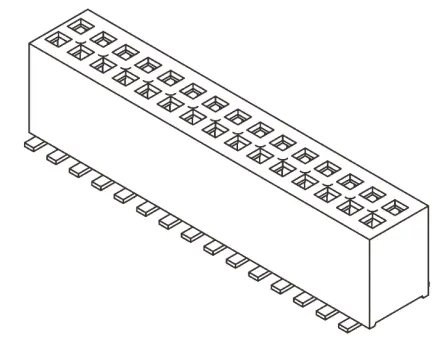 Produktfoto 1 von Samtec FLE Leiterplattenbuchse Gerade Oberfläche 50-polig / 2-reihig, Raster 1.27 mm SMD