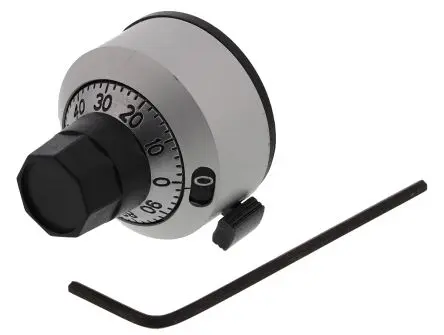 Produktfoto 1 von Bourns Chrom Potentiometer-Knopf, Zeiger Weiß Ø 22.2 mm x 21.3 mm, Rund Schaft 6 mm