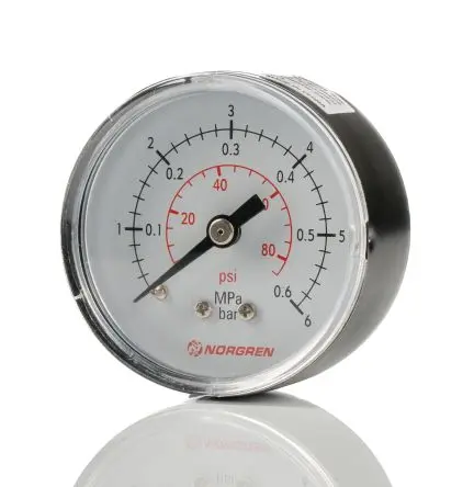 Produktfoto 1 von Norgren Manometer 0 bar → 6 bar ±2.5 % ABS Gehäuse, ISO-kalibriert