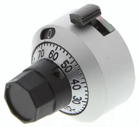 Produktfoto 1 von Bourns Chrom Potentiometer-Knopf, Zeiger Weiß Ø 22.2 mm x 21.3 mm, Rund Schaft 6.35 mm