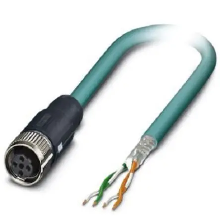 Produktfoto 1 von Phoenix Contact Cat.5 Ethernet-Kabel, 5 m, Blau 4 Abgeschirmt Geschirmt, Aussen ø 6.4 mm Außen-ø , Polyurethan