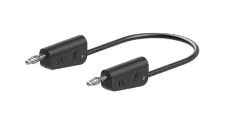 Produktfoto 1 von Staubli Messleitung 19A Stecker / Stecker, Schwarz Polyvinylchlorid-isoliert 100 cm, 30V, 60 V