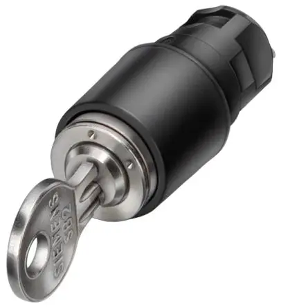 Produktfoto 1 von Siemens Schlüsselschalter Rastend 2-Positionen mit Schlüsselabziehsperre Standard IP65