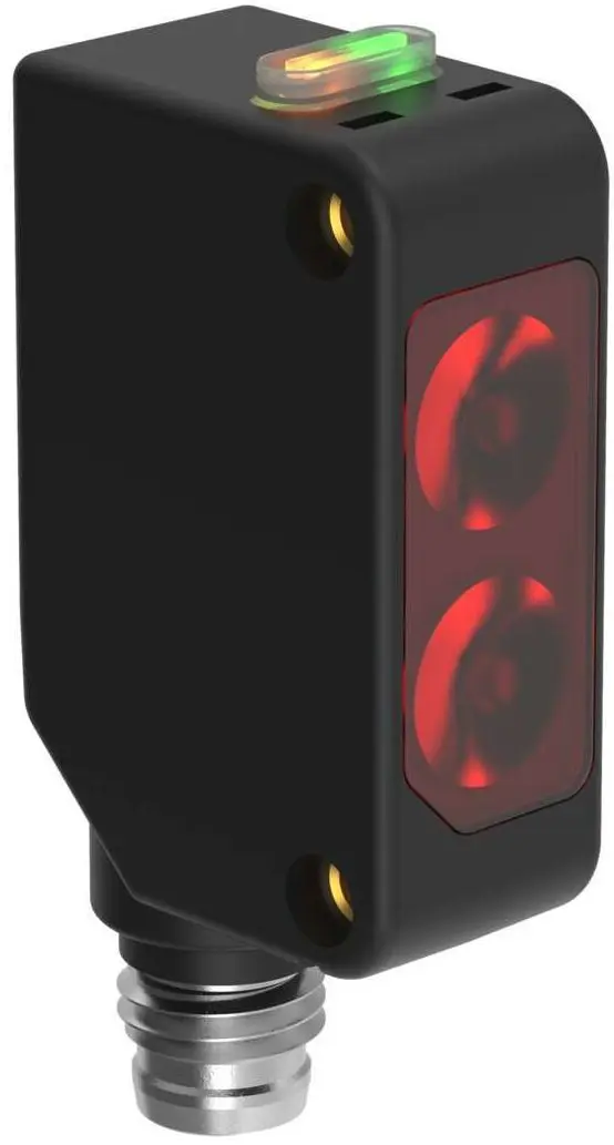 Produktfoto 1 von Banner Rechteckig Optischer Sensor, Hintergrundunterdrückung, Bereich 100 mm, PNP Ausgang, Integral QD,