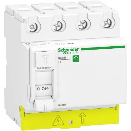 Produktfoto 1 von Schneider Electric Resi9 FI-Schutzschalter, 3-polig, 40A, 30 mA Typ A Resi9 EN/IEC 61008