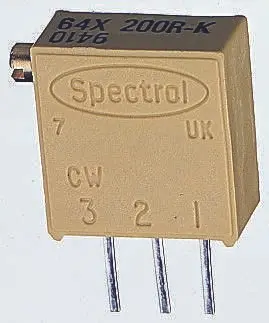 Produktfoto 1 von Vishay 64X 19-Gang Durchsteckmontage Trimm-Potentiometer, Seitliche Einstellung, 50 kΩ, 10 %, 0.5 W, Stift, L. 11 mm
