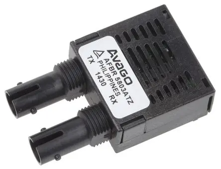 Produktfoto 1 von Broadcom LWL-Transceiver, 100 Mbit/s, ST-Anschluss 1380 nm Wellenlänge max. Empf., 9-polig Rund 1.9 ns 1.6 ns 2.14 ns