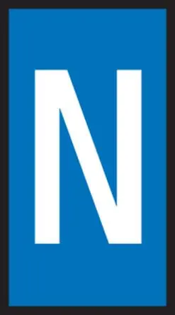 Produktfoto 1 von HellermannTyton WIC0 Kabelmarkierung, Beschriftung: N, Weiß Blau, Ø 2 mm - 2.8 mm, 3 mm x 5mm