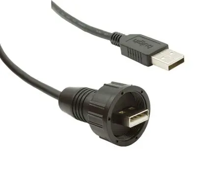 Produktfoto 1 von Bulgin Stecker PXP0020 USB-Kabel, USB Typ A Stecker / USB Typ A, 2 m USB 2.0 Schwarz