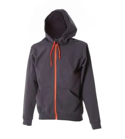 Produktfoto 1 von JRC 990178 Herren Sweatshirts & Fleecejacken, 80 % Baumwolle, 20 % Polyester Grau Durchgehender Reißverschluss, Größe S,