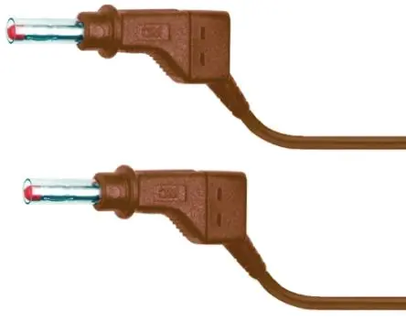Produktfoto 1 von Staubli Steckverbinder-Messleitung 32A Stecker / Stecker, Braun Silikon-isoliert 2 m, 600V