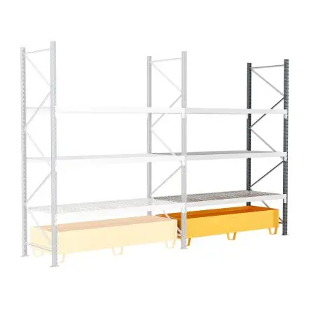 Produktfoto 1 von Manorga Regalsystem, Stahlblech, verzinkt, RAL 7024, 2500 mm x 2500mm, 1200 mm, 4500 kg Last