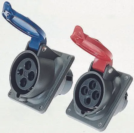 Produktfoto 1 von Legrand CEE Steckvorrichtung Überspannungsschutz, Buchse Blau gewinkelt 2+E 16A, 250V, IP44, IP55