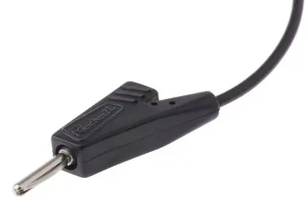 Produktfoto 1 von Radiall Steckverbinder-Messleitung 5A Stecker / Stecker, Schwarz Thermoplast-isoliert 200 mm, 250V ac
