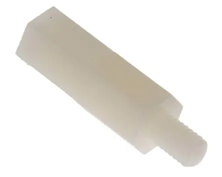 Produktfoto 1 von RS PRO Abstandhalter, Länge 19 mm, Gewindelänge 6 mm, Nylon 6.6, Sechskant M4 M4, 7 mm 10 mm