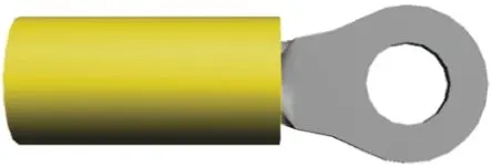 Produktfoto 1 von TE Connectivity PIDG Ringkabelschuh, Isoliert 26 AWG, Nylon, Gelb, 22 AWG max.AWG, aussen ø 3.56 mm, innen ø 1.7 mm,
