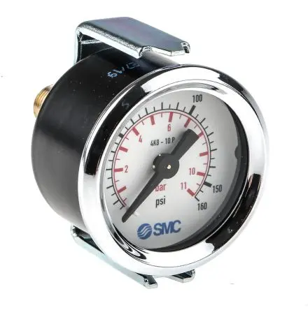 Produktfoto 1 von SMC One-Touch-Fitting, Stecker, Mit Gewinde, Buchse Manometer 50 mm 1 bar → 10 bar, ISO-kalibriert