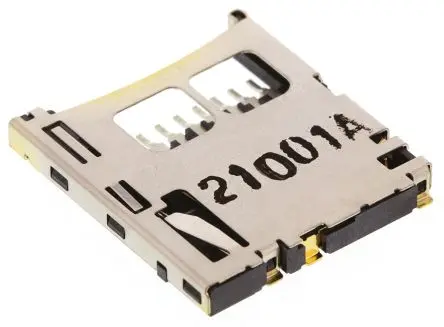 Produktfoto 1 von Molex 502579 MicroSD, gewinkelt Steckverbinder für Speicherkarten Buchse, 8-polig / 1-reihig SMD, Raster 1.1 mm,