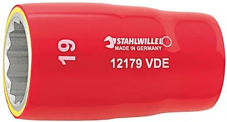 Produktfoto 1 von STAHLWILLE 1/2 Zoll Isolierte Standardbuchse Steckschlüsseleinsatz 17mm 12-Punkt VDE x 56 mm
