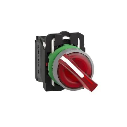 Produktfoto 1 von Schneider Electric Harmony Wahlschalter 2-Stufen IP67, IP66, 1-poliger Umschalter Wurfwinkel 90 °