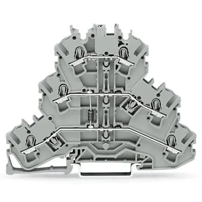 Produktfoto 1 von WAGO TOPJOB S Mehrstufiger Anschlussklemmenblock 3 Grau, 2.5mm², 250V Einsteck-Anschluss