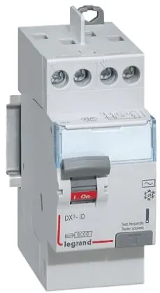 Produktfoto 1 von Legrand DX3 FI-Schutzschalter, 2-polig, 40A, 30 mA Typ AC DX IEC 60898-1, IEC 61008-1, IEC 60947-2, IEC 61009-1, VDE