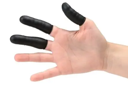 Produktfoto 1 von EUROSTAT Fingerlinge Latex Schwarz 1440 Per Pack Stk. Antistatisch