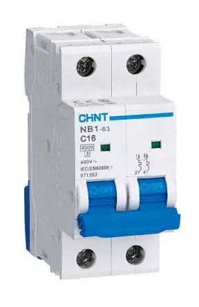 Produktfoto 1 von CHINT NB1 Miniaturüberlastschalter Typ C, Pol 2-polig 4A 415V ac, Abschaltvermögen 10000 A NB1
