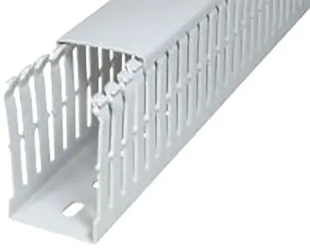 SES Sterling GF-DIN-SH-A7/5 Verdrahtungskanal Grau, 37,5 mm x 75mm Halogenfreies PC/ABS, Länge 2m, Seitenwand Offen