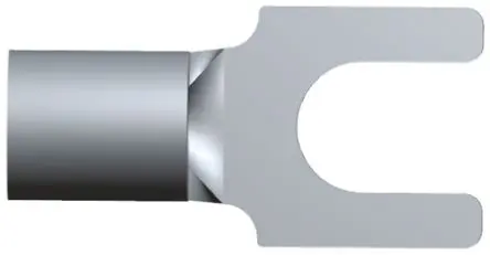 Produktfoto 1 von TE Connectivity Solistrand Unisoliert Gabelkabelschuh B. 5.54mm, M2.5 22 AWG 16 AWG