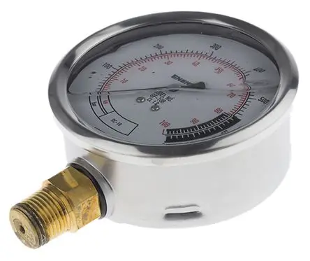 Produktfoto 1 von Enerpac NPTF GF Manometer 100 mm 0 bar → 700 bar ±1 % Edelstahl Gehäuse 1/2 in, ISO-kalibriert