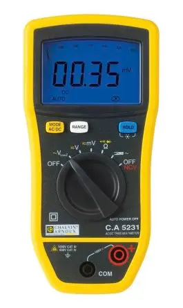 Produktfoto 1 von Chauvin Arnoux CA 5231 Tragbar Digital Multimeter Echteffektivwert, CAT III, CAT IV, ISO-kalibriert