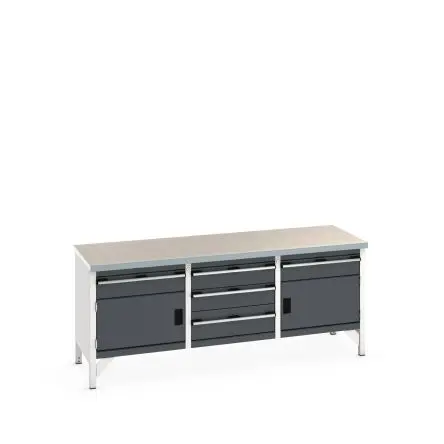Produktfoto 1 von Bott Aufbewahrungsschrank Typ Aufbewahrungstisch Freistehend 2 Tür/en 0 Regal/e 5 Schublade/n 840 mm 2000mm Abschließbar