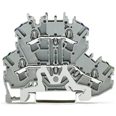 Produktfoto 1 von WAGO TOPJOB S Doppelstock Reihenklemmen 2 Grau, 2.5mm², 600V Einsteck-Anschluss IECEx/ATEX/CSA