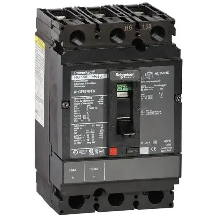 Produktfoto 1 von Schneider Electric PowerPact PowerPact, Kompaktschutzschalter 3-polig, 20A DIN-Hutschiene / Abschaltvermögen 18 kA 750V
