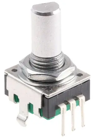 Produktfoto 1 von Bourns Drehgeber 24 Impulse/Umdrehung Impulse/U Inkrementalgeber, mit 6 mm, Flachschaft, Digital Rechteck-Signal,
