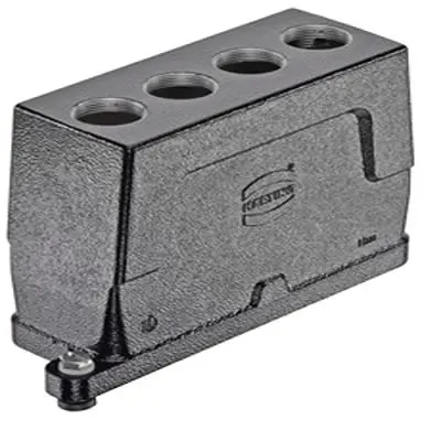 Produktfoto 1 von HARTING Han HPR Enlarged Haube Schraubbefestigung, Kabel 24B Haube für obere Kabeleinführung, IP65, IP68, IP69, IPx9K