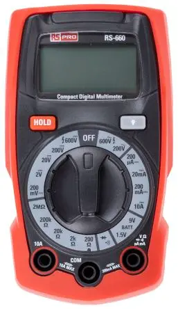 Produktfoto 1 von RS PRO RS-660 Tragbar Digital Multimeter, CAT III 600 V ac / 10 A ac 10 A dc, 2 mΩ