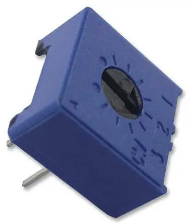Produktfoto 1 von Vishay 63P 1-Gang THT Trimmer-Potentiometer, Einstellung von oben, 10kΩ, ±10%, 0.5W, Pin, L. 9.52mm