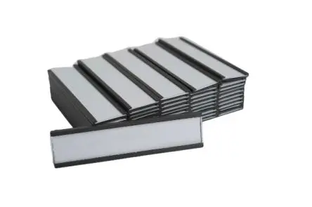 Produktfoto 1 von RS PRO Strontiumferrit Etikettenhalter Magnetisch, glatt, Stärke 2.9 mm B. 25mm, L. 100 mm, 44 g/cm²