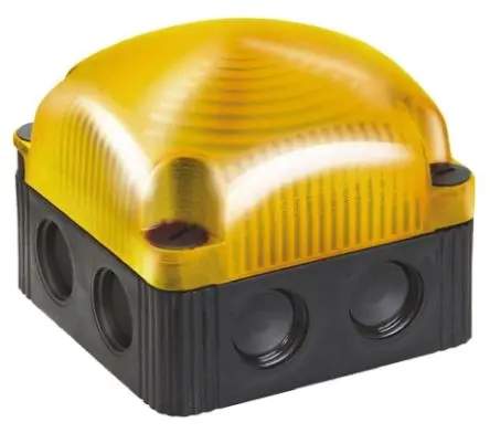 Produktfoto 1 von Werma BWM 853 LED Filament/Warnsummer Signalleuchte 230V ac Gelb Wand, Basis x 72 mm IP66, IP67