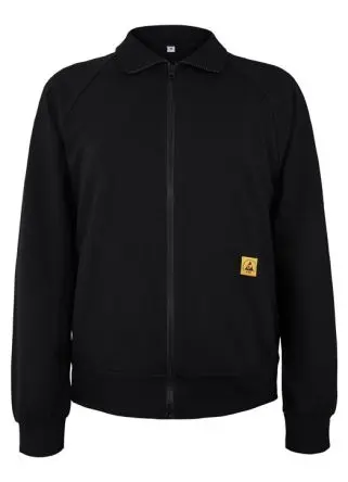 Produktfoto 1 von EUROSTAT 51-761 Unisex Sweatshirt, 3 % Carbon, 48,5 % Baumwolle, 48,5 % Polyester Schwarz Reißverschluss, Größe L